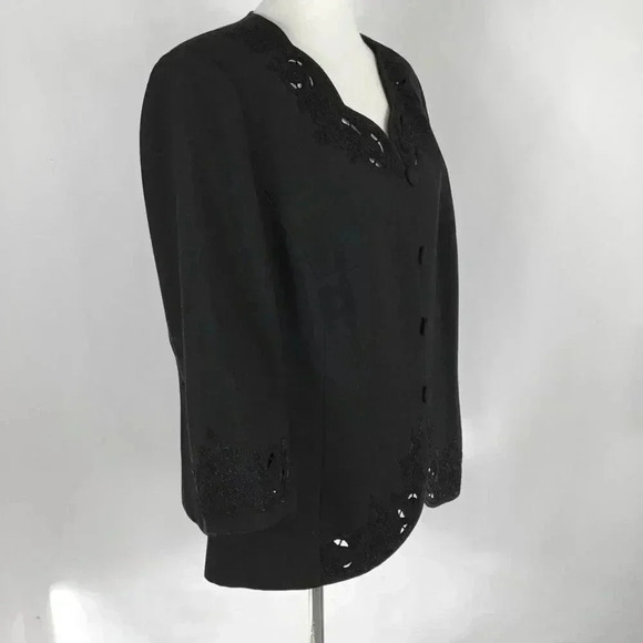 NWOT Trad Gothic Le Suit Blazer Jacket Cutout Embroidered WItchy Office Plus 16W - Picture 3 of 11